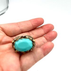 Turquoise Gemstone Ring with Antique Finish